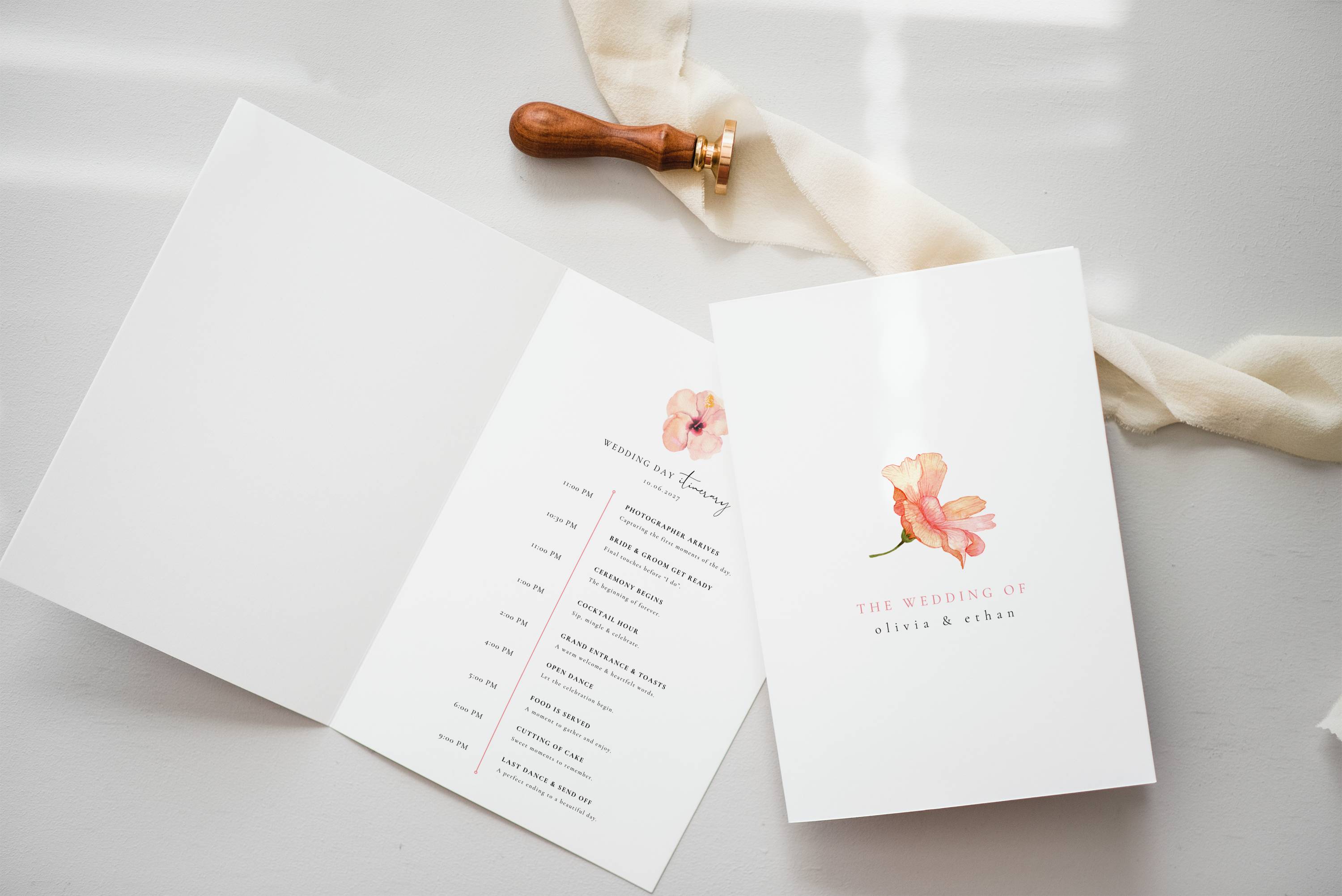 Aurora Valea Wedding Day Itinerary Template