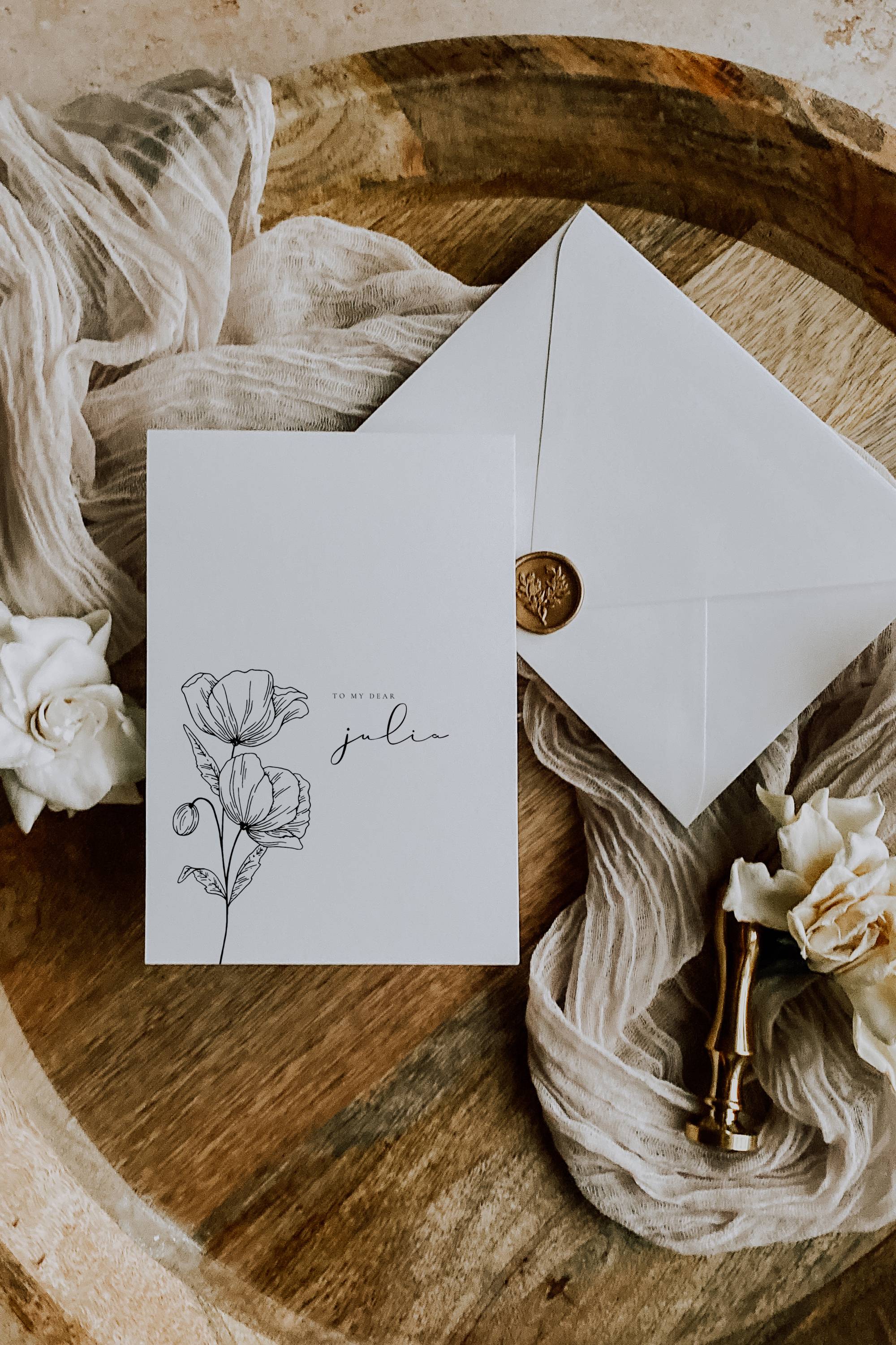 Alba Serenity Maid of Honor Proposal Card Template