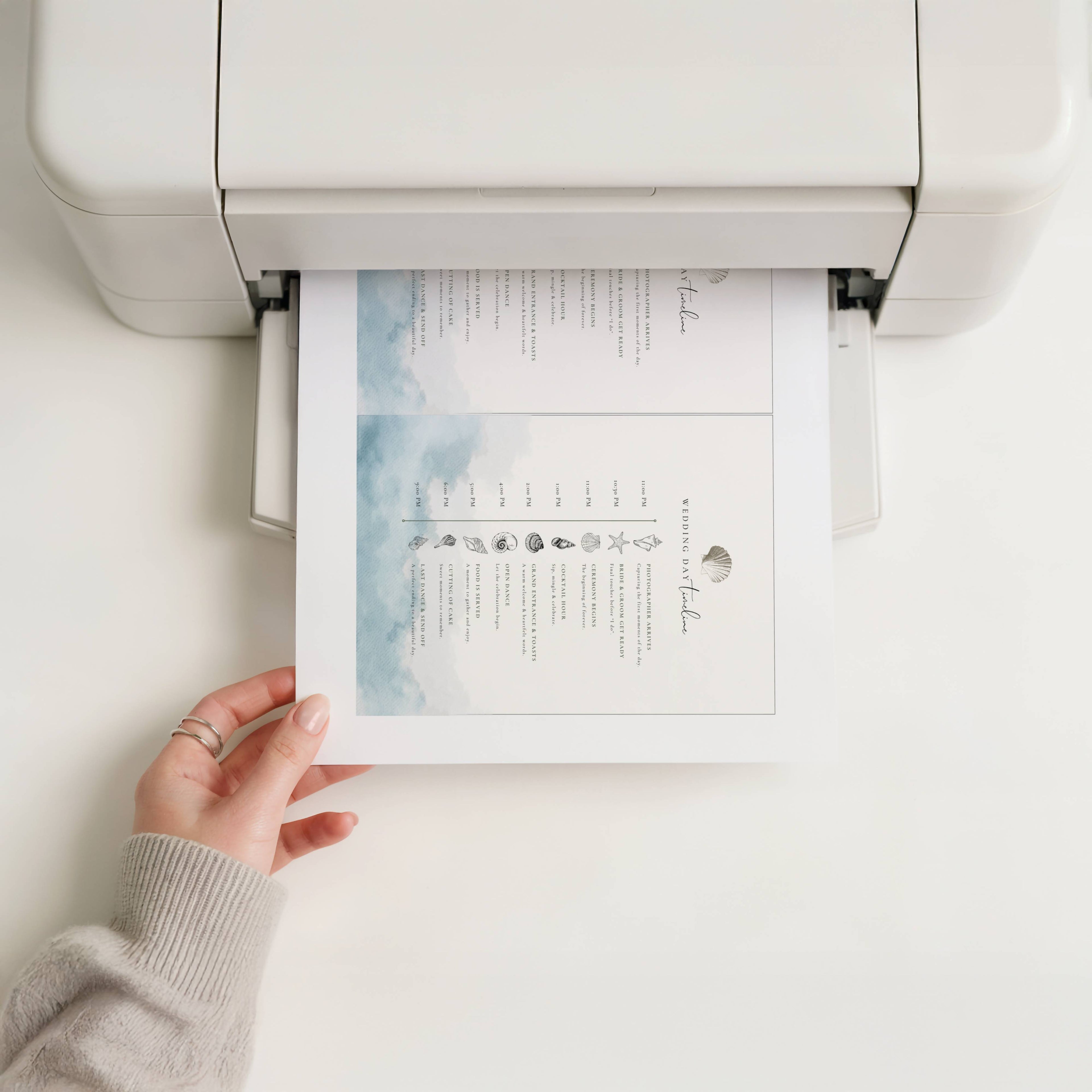 Coastal Whisper Wedding Day Itinerary Template