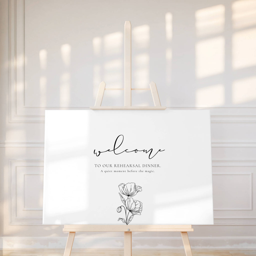 Alba Serenity Wedding Rehearsal Dinner Sign Template