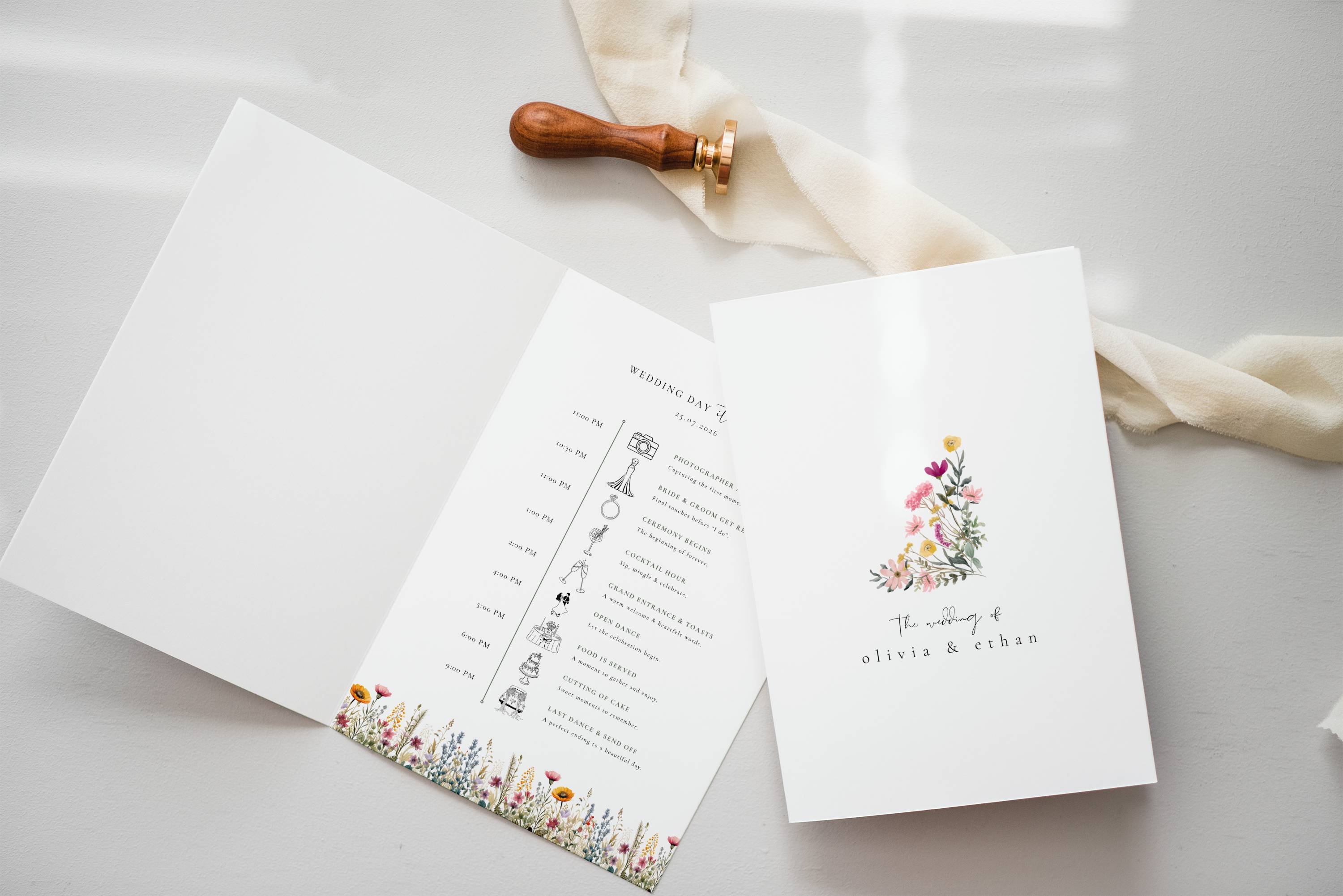 Aurora Valea Wedding Day Itinerary Template