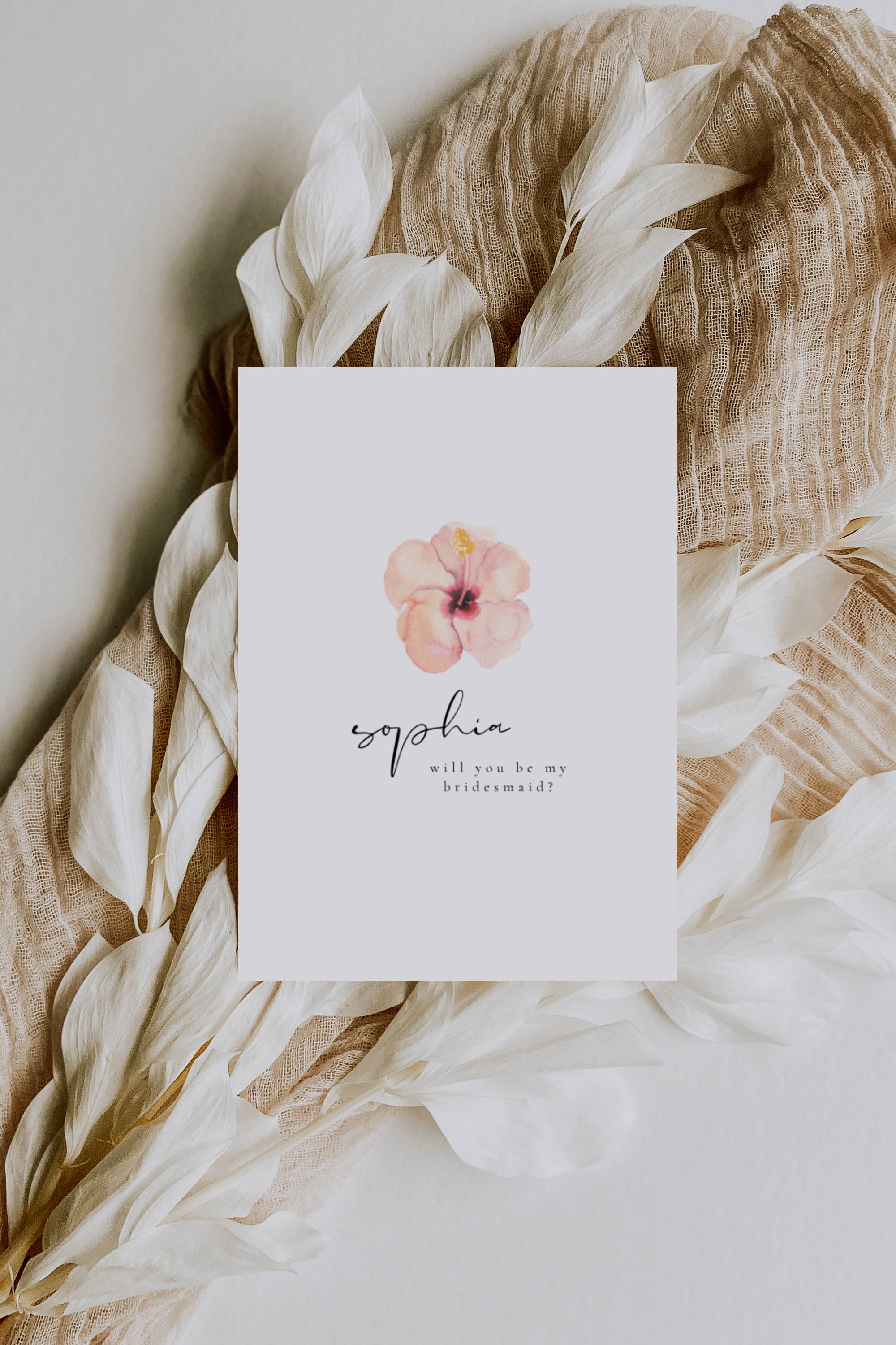 Aurora Valea Bridesmaid Info Card Template