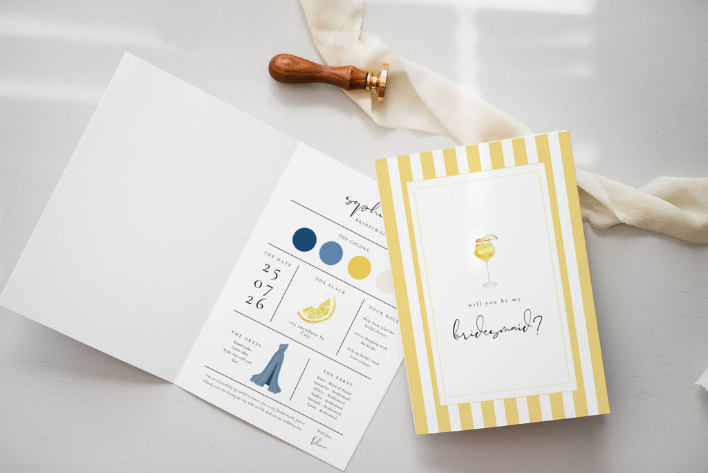 Solea Mare Bridesmaid Info Card Template