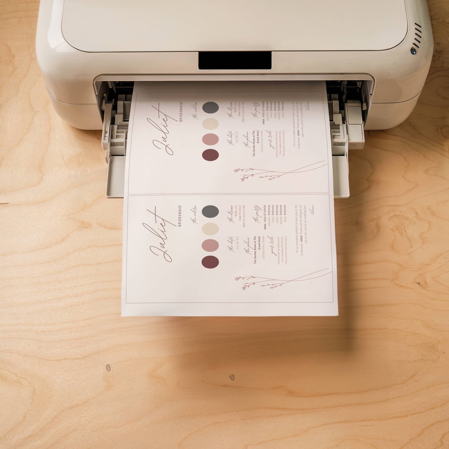 Bridesmaid Info Card Template | Modern Romantic Collection