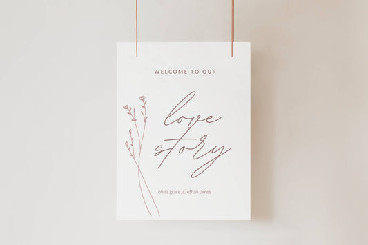 Welcome Sign Template 11''x14'' | Modern Romantic Collection