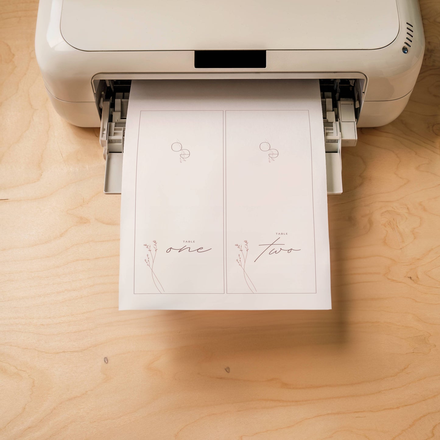 Folded Table Numbers Template | Modern Romantic Collection