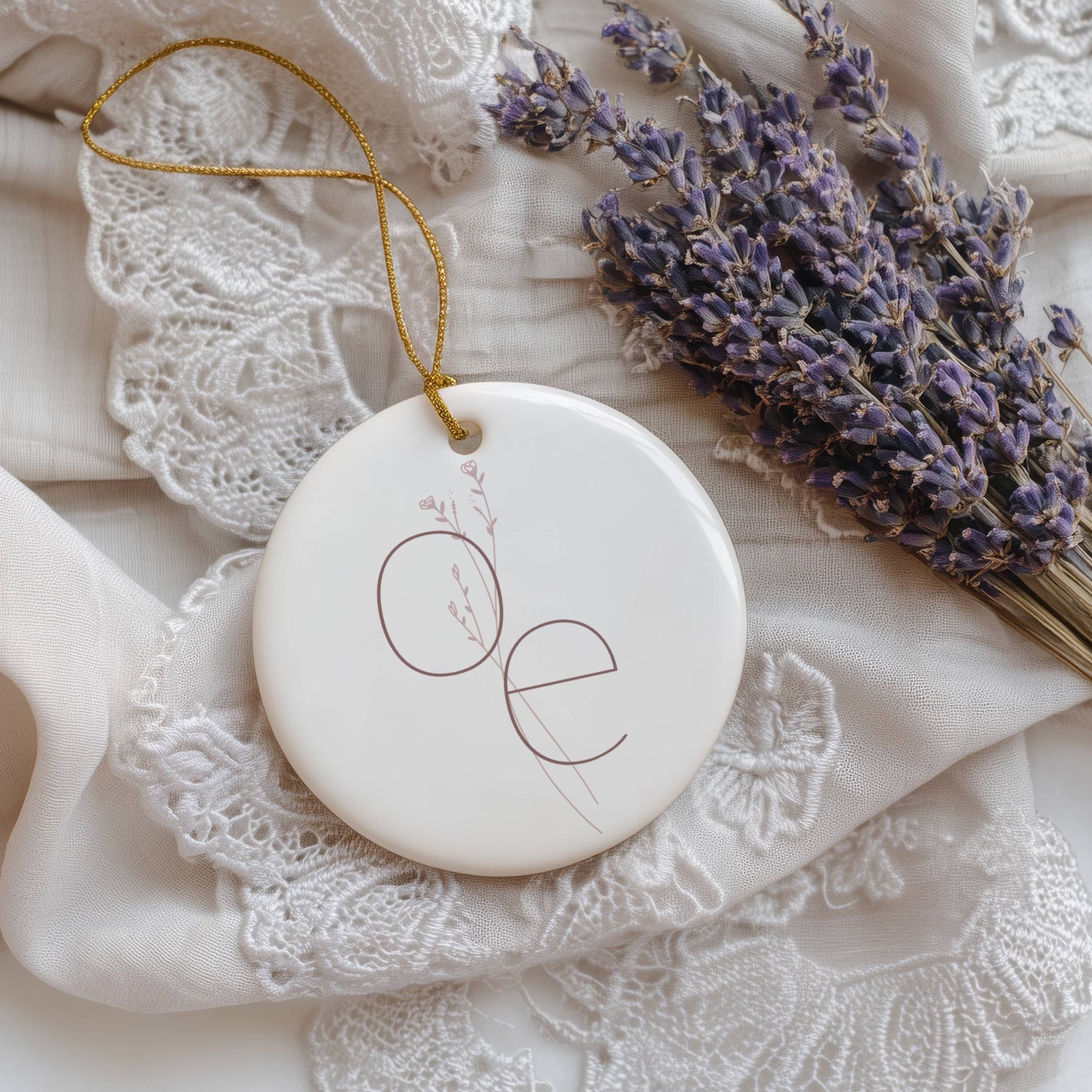Ornament Template "Always Together White Monogram" | The Modern Romantic Collection