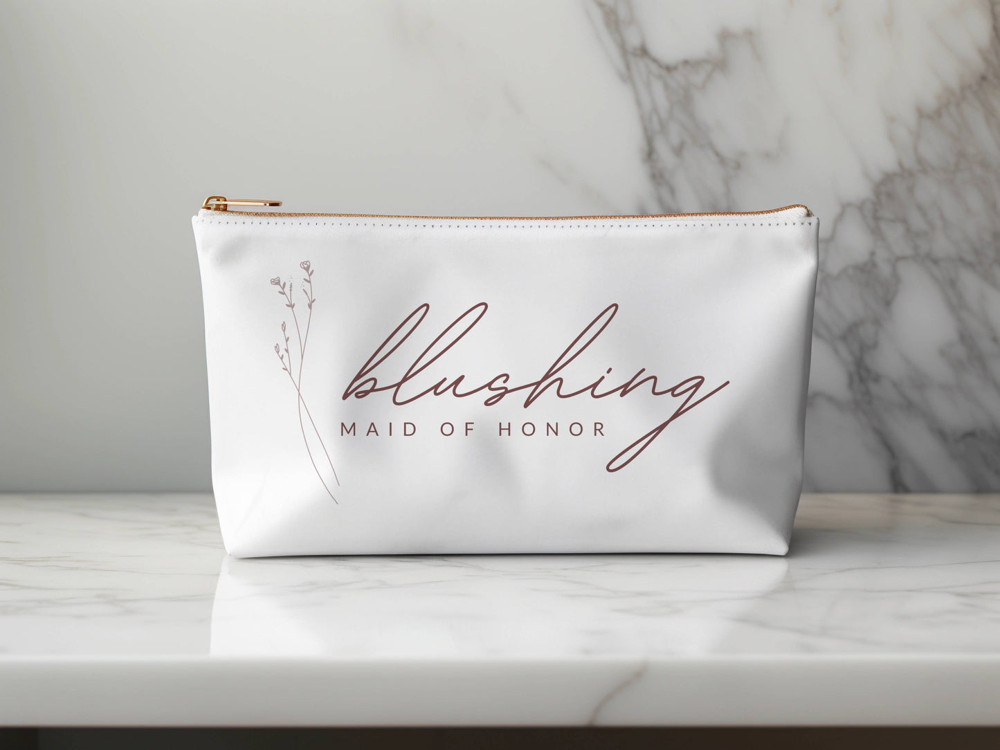 Cosmetic Bag Template "Blushing Maid of Honor" | Modern Romantic Collection