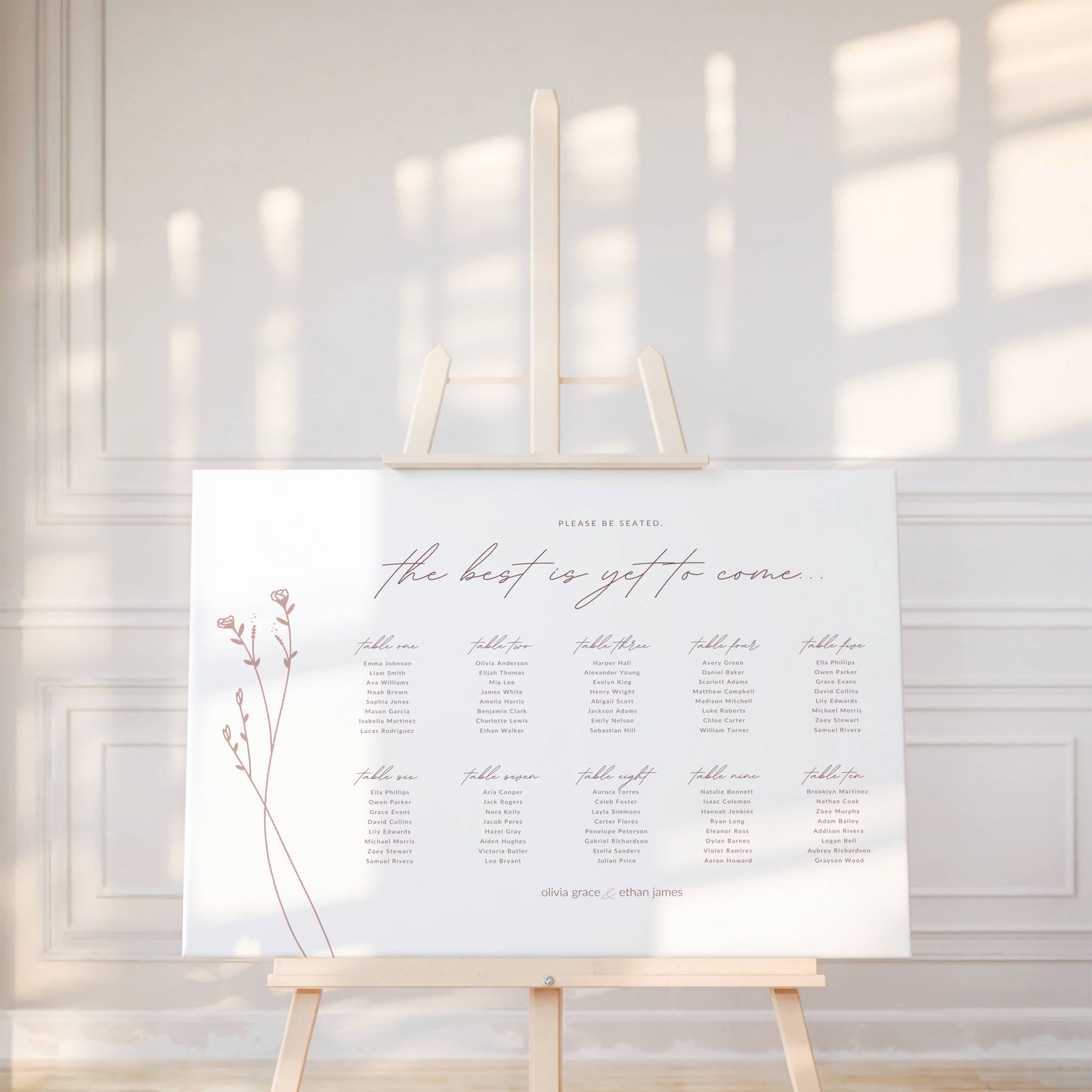 Seating Chart Template 36''x24'' | Modern Romantic Collection