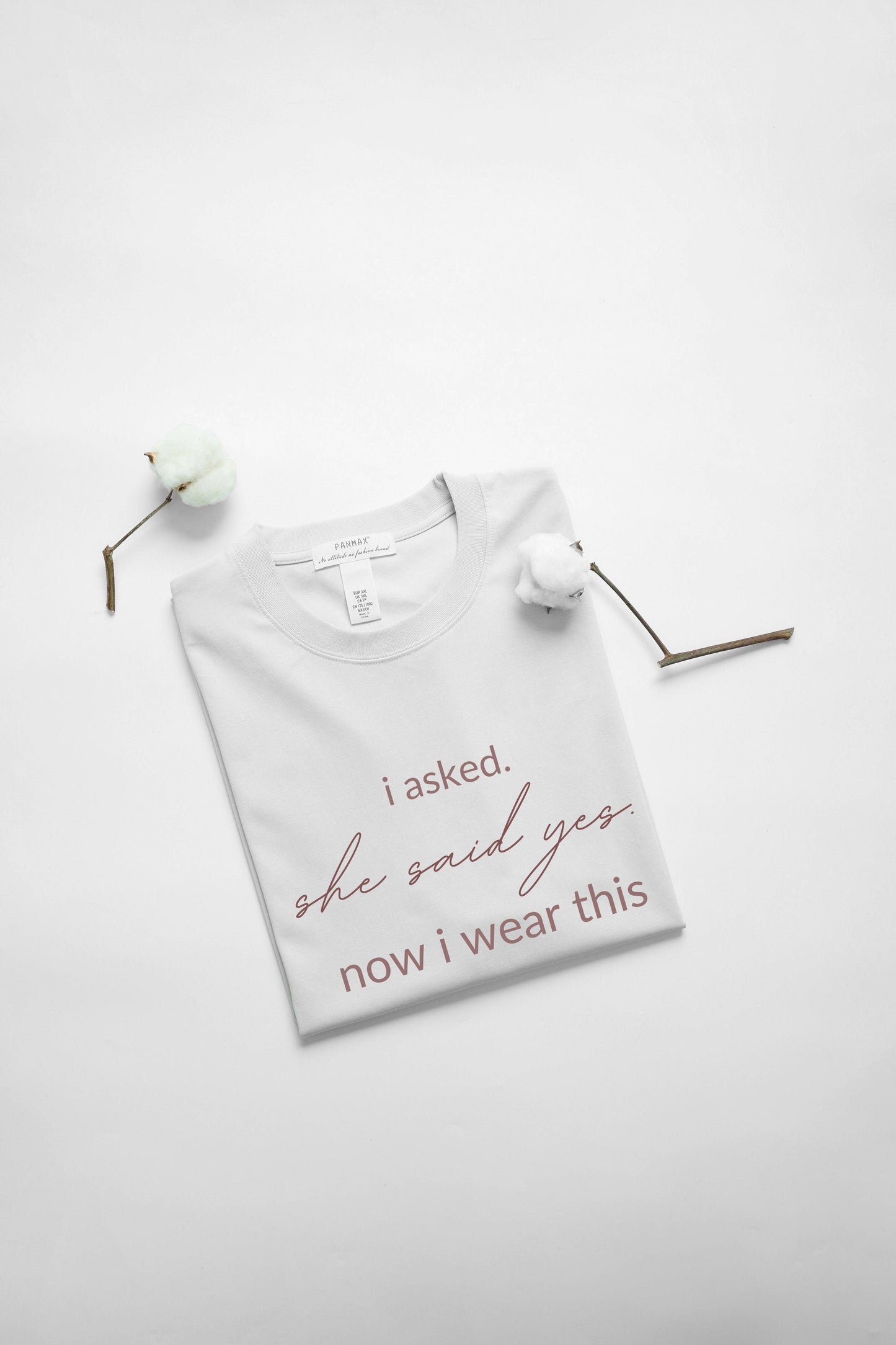 Groom T-shirt Template "I asked" | Modern Romantic Collection
