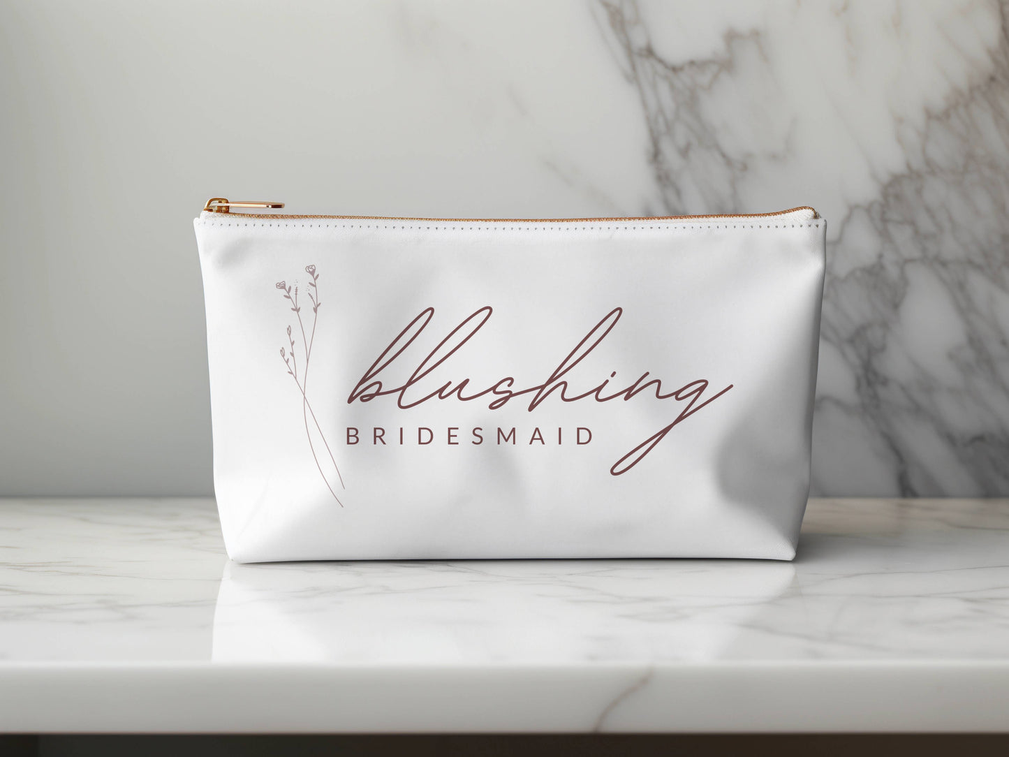 Cosmetic Bag Template "Blushing Bridesmaid" | Modern Romantic Collection