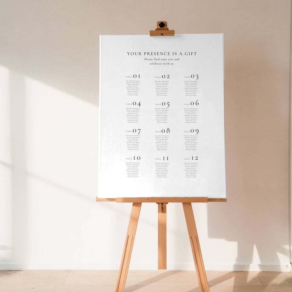 Alba Serenity Seating Chart Template