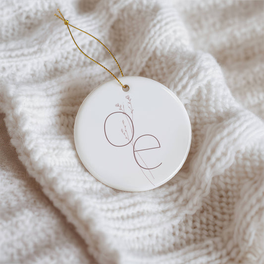 Ornament Template "Always Together White Monogram" | The Modern Romantic Collection