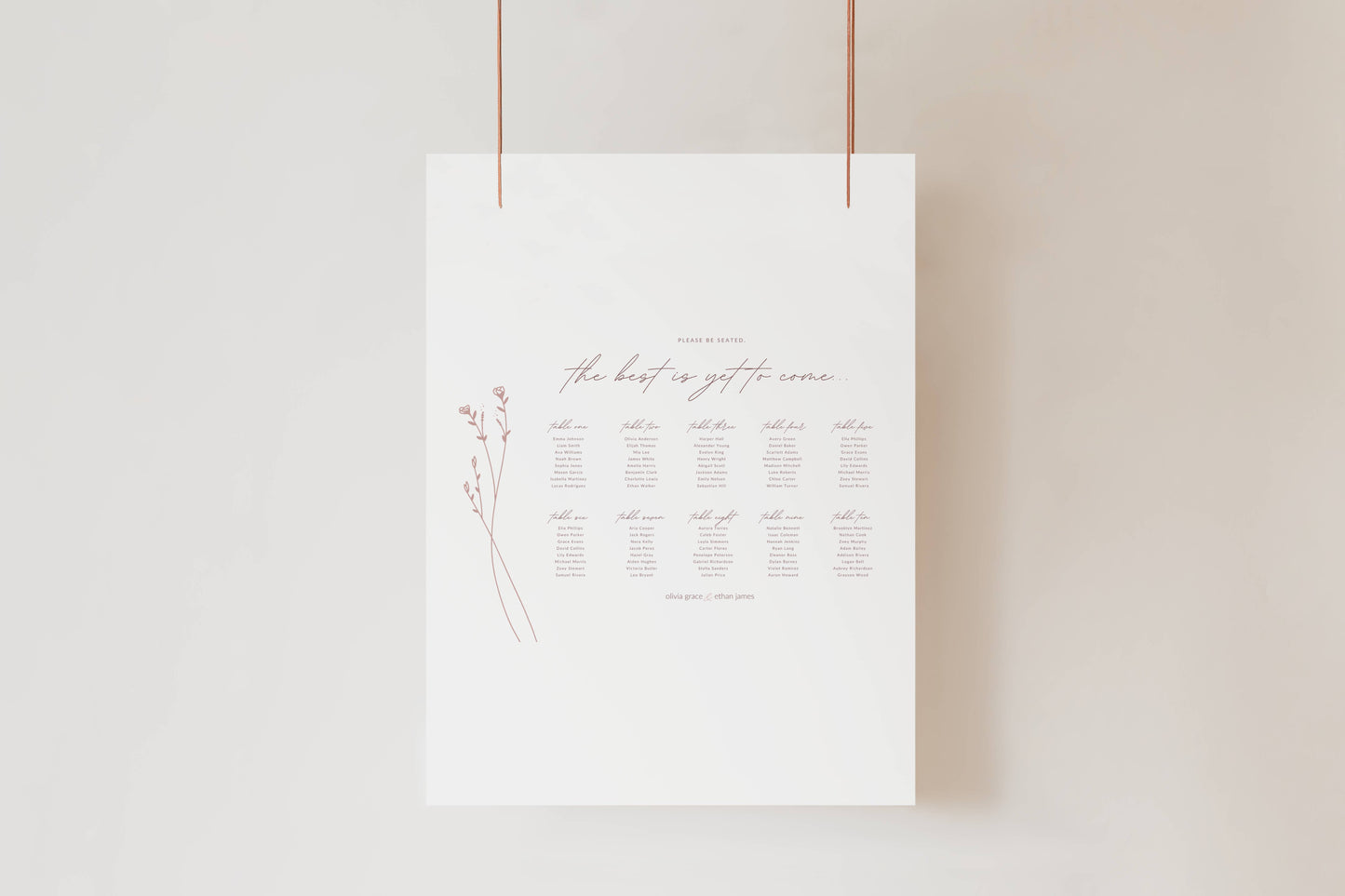 Seating Chart Template 36''x24'' | Modern Romantic Collection