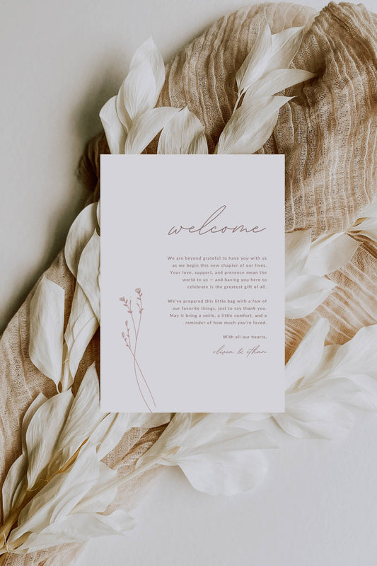 Gift Bag Note Template 5''x7'' | Modern Romantic Collection