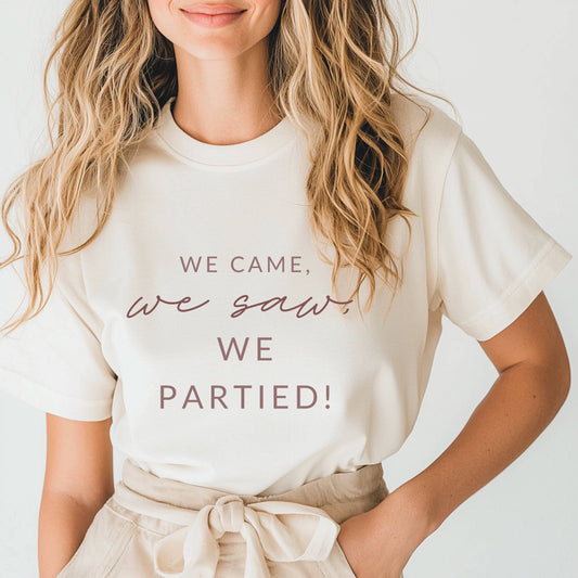 Guests T-shirt Template "We partied"| Modern Romantic Collection