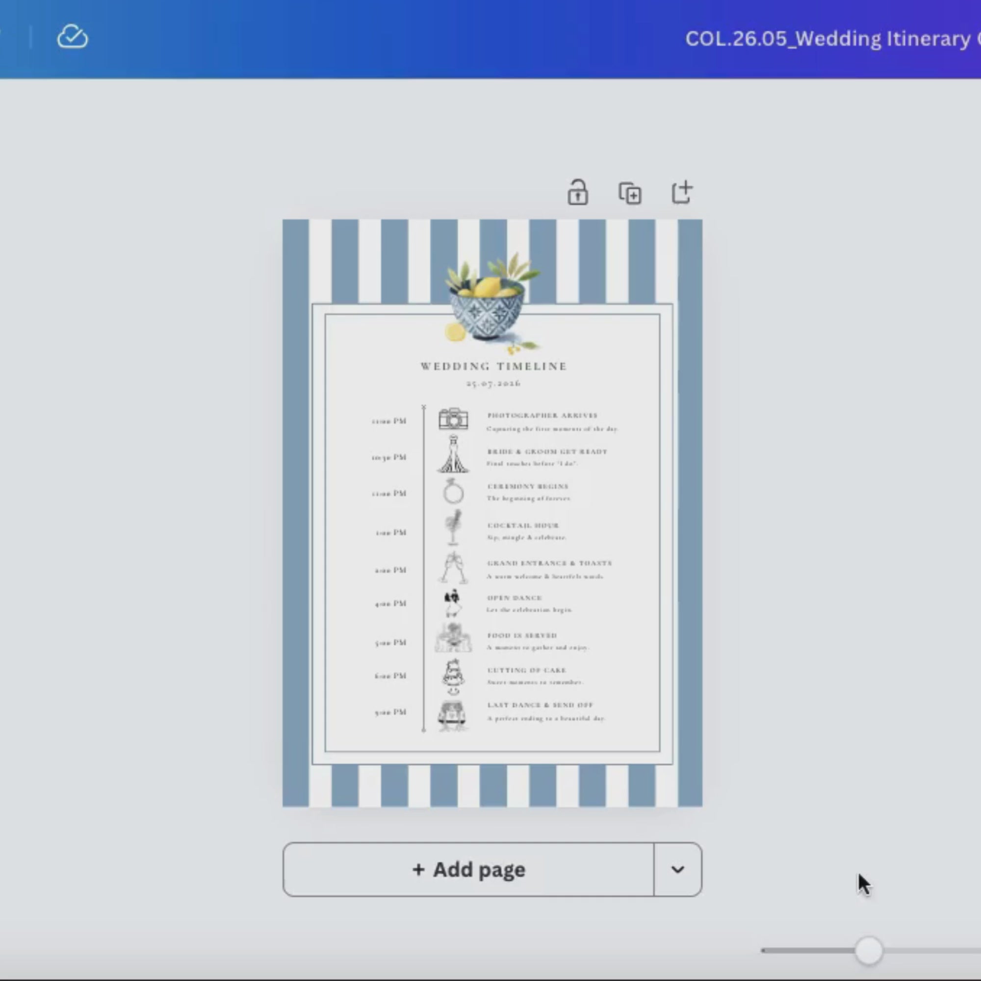 Solea Mare Wedding Day Itinerary Template