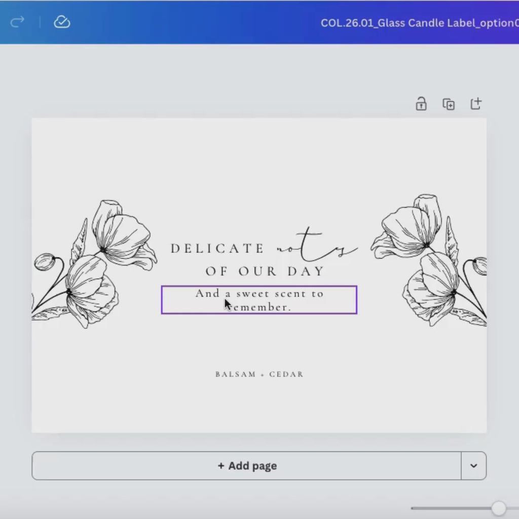 Alba Serenity Glass Candle Label Template