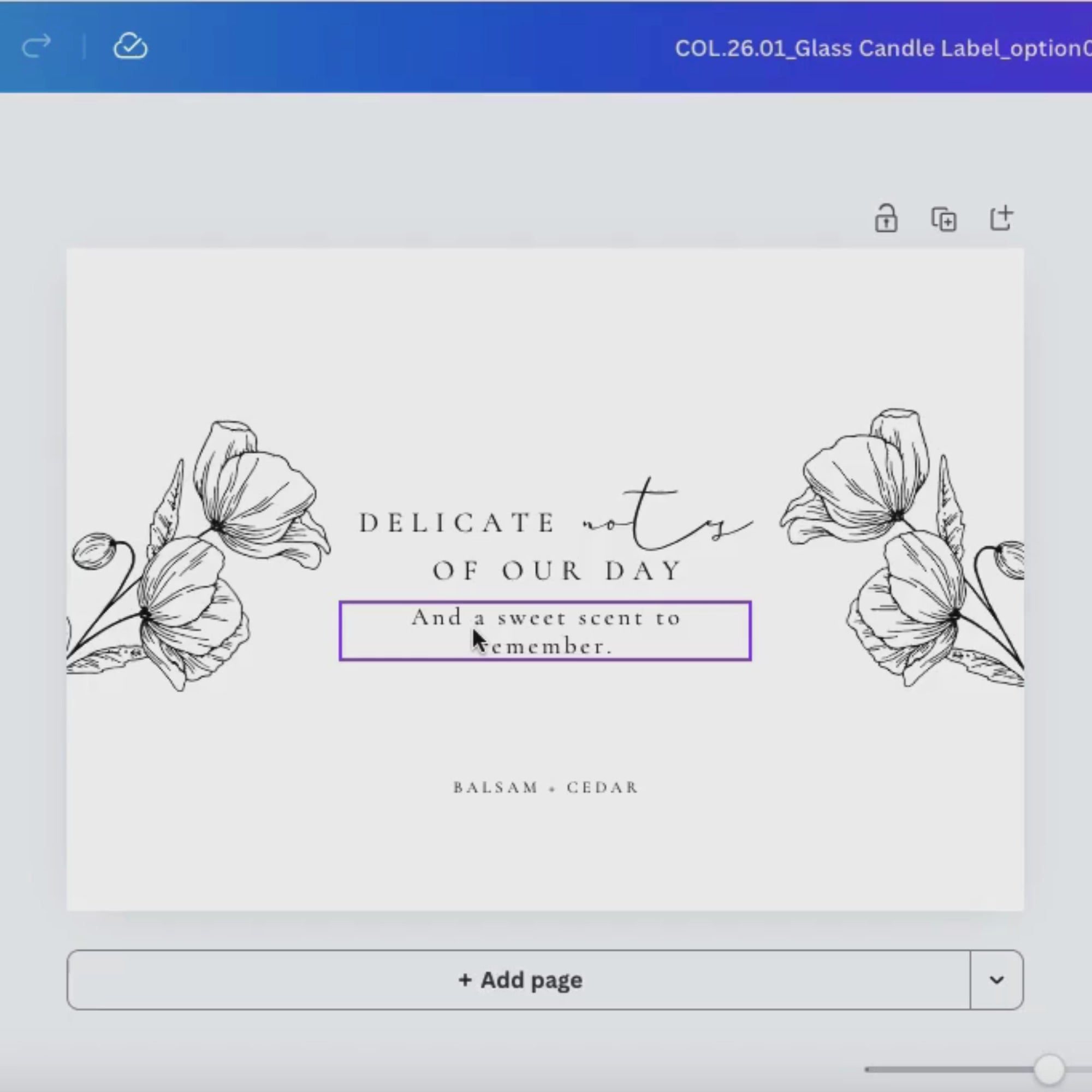 Alba Serenity Glass Candle Label Template