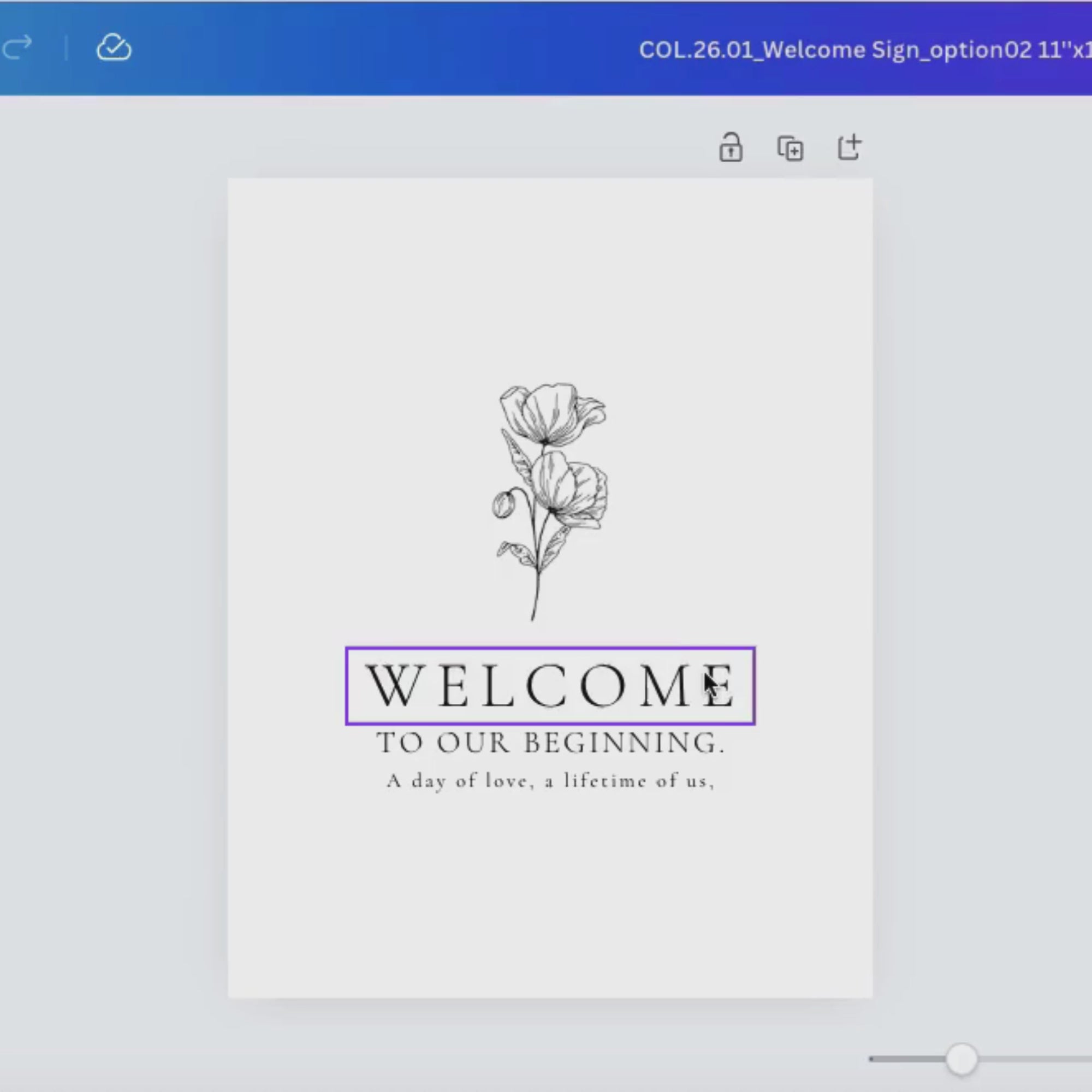 Alba Serenity Welcome Sign Template