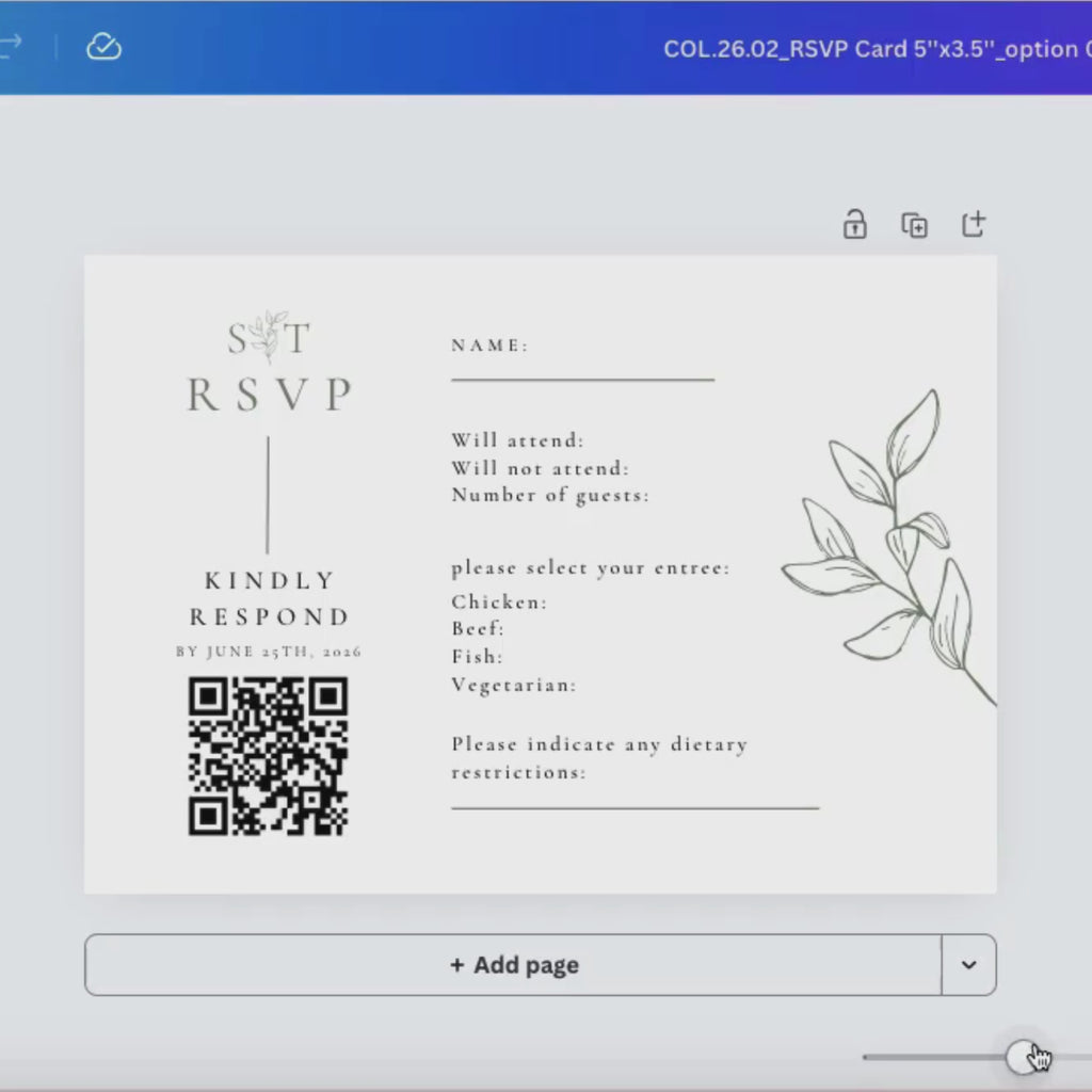 Oliva Essence RSVP Card Template