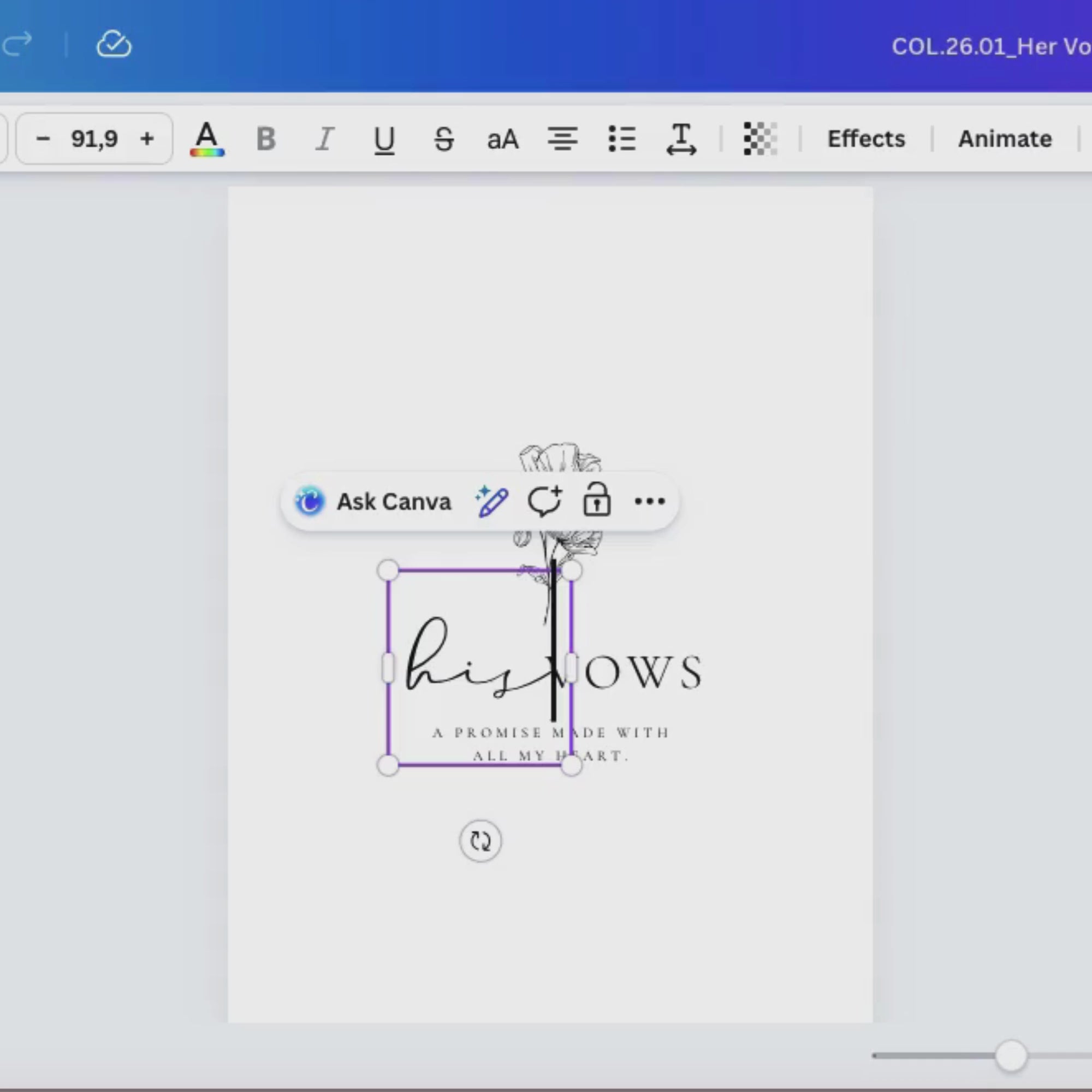 Alba Serenity Her Vows Template