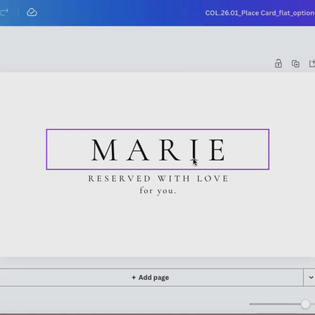 Alba Serenity Flat Wedding Place Card Template
