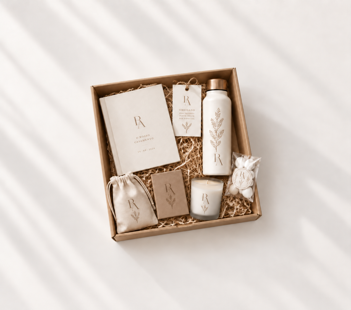Personalized wedding kits and coordinated wedding favors